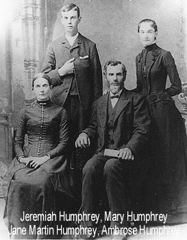 Photo of Jeremiah, 
                    Mary, Jane, and Ambrose Humphrey