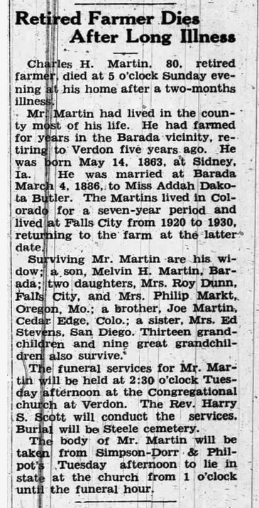 Image of Charles's obituary.