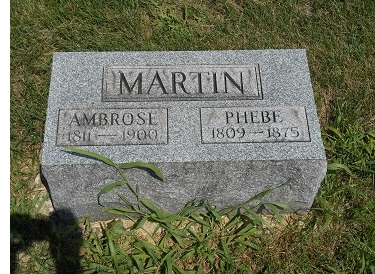 Joint headstone for Ambrose and Phebe