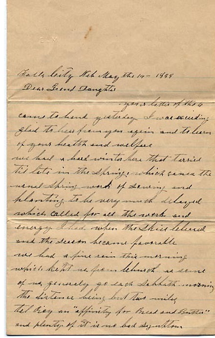 First page of Elza's letter