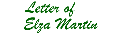The Letter of Elza Martin