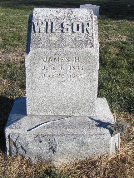 Photo of James's headstone